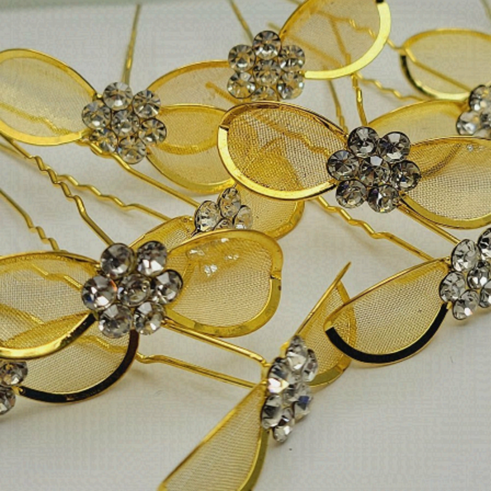 Gold Tone Wedding Hairpins
